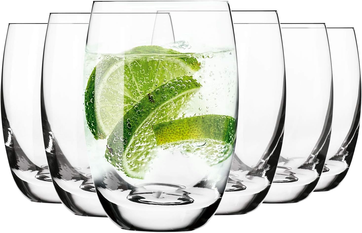 KROSNO Water Juice Tumbler Drinking Glasses | Set of 6 | 360 ML | Elite Collection | Crystal Glass | Perfect for Home, Restaurants and Parties | Dishwasher Safe