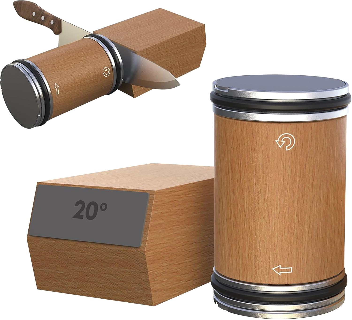 Rolling Knife Sharpener for Kitchen Knives - Rolling Knife Sharpening - Knife Sharpener Tool Kit Offers Sharpening Stone