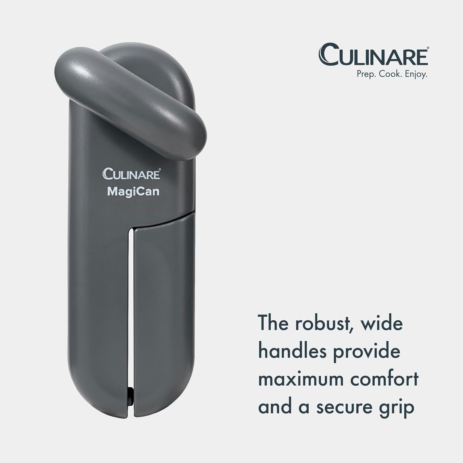 Culinare MagiCan Tin Opener, Grey, Plastic/Stainless Steel, Manual Can Opener, Comfortable Handle for Safety and Ease