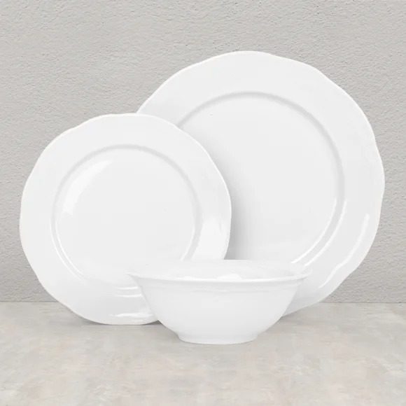 Florence 12 Piece White Dinner Set