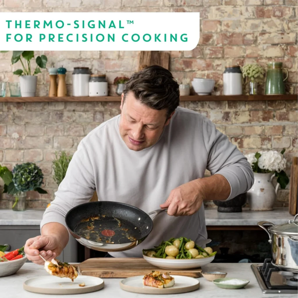 Tefal Jamie Oliver Stainless Steel Frying Pan 28 cm, thermo spot
