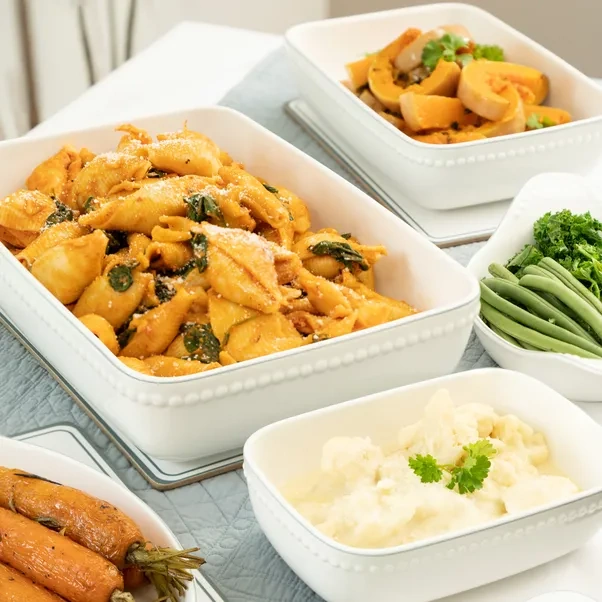 White rectangular roasting dish by Mary Berry