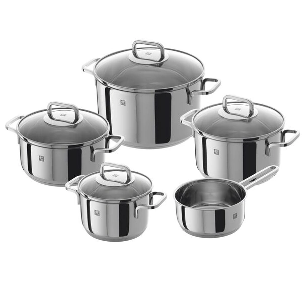 ZWILLING Quadro 5-pcs 18/10 Stainless Steel Pot set silver